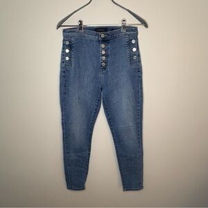 Banana Republic Blue Skinny Jeans with Vintage Appeal Womens Petite 27 button up